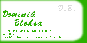 dominik bloksa business card